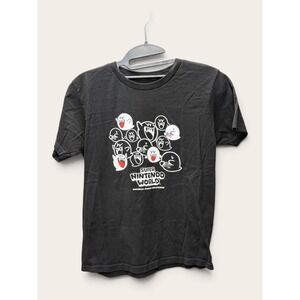 Nintendo Super Nintendo World Boo Ghost Black Graphic Tee Boys Youth Large LG